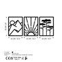 Wallity Vista Trio B - Escultura de pared de metal negra (3 piezas)